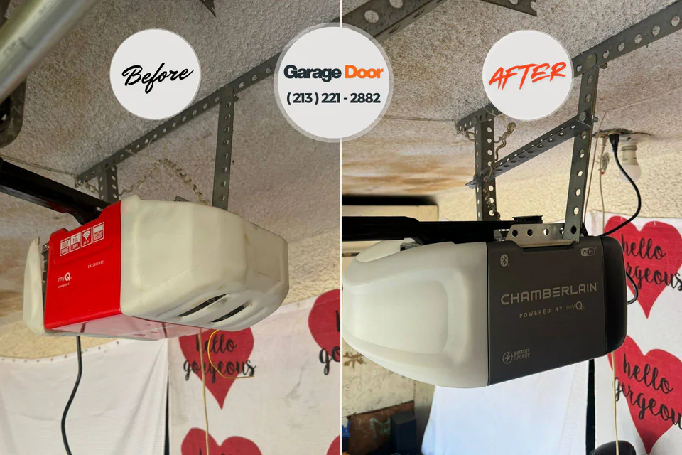 Before and after: garage door repair South Hill, NY